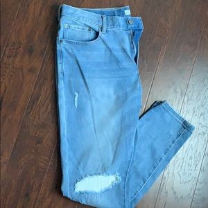 Fashion Nova light blue distressed jeans
